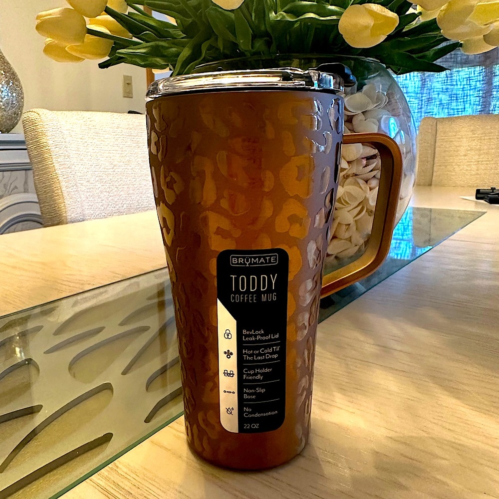 BrüMate gold leopard toddy 22oz brand new